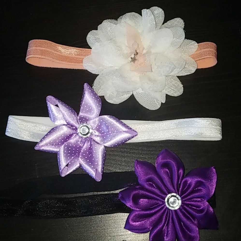 3 handcrafted headbands